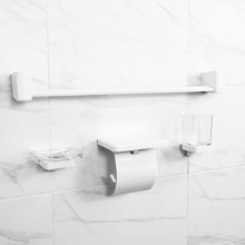 [PL 300 화이트 욕실 악세사리셑] 화장실 악세사리 세트,화이트 욕실 컵대/비누대/수건걸이/휴지걸이 4품 세트